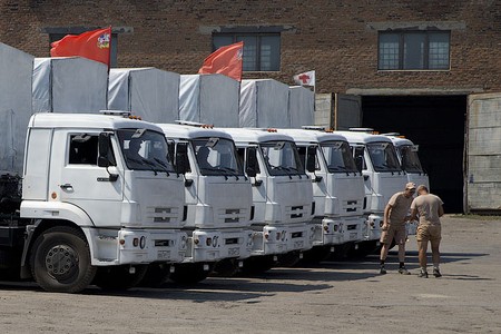 Второй гуманитарный конвой для Украины стоит в Ростовской области